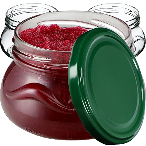 KADAX kleine Einmachgläser 300 ml, Miniaturgläser für Honig und Gewürze, Marmeladengläser mit Deckel, Luftdichte Gläschen zum Verschenken (Grün 20 Stück) von KADAX