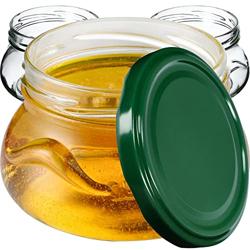KADAX kleine Einmachgläser 300 ml, Miniaturgläser für Honig und Gewürze, Marmeladengläser mit Deckel, Luftdichte Gläschen zum Verschenken (Grün 50 Stück) von KADAX