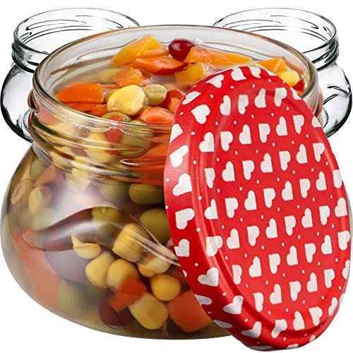 KADAX kleine Einmachgläser 300 ml, Miniaturgläser für Honig und Gewürze, Marmeladengläser mit Deckel, Luftdichte Gläschen zum Verschenken (Herz 20 Stück) von KADAX