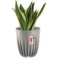 Kadax - Blumentopf aus Kunststoff mit Naturmaterialien, 30 cm, Grau von KADAX