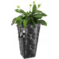Kadax - Blumentopf mit Einlage, Pflanzkübel, aus Kunststoff, 30 cm, Anthrazit von KADAX