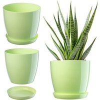 Kadax - Blumentopf mit Untersetzer, aus Kunststoff, rund, 16 cm, Hellgrün Kadax - Blumentopf mit Untersetzer, aus Kunststoff, rund, 16 cm, Hellgrün von KADAX