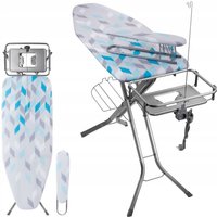 Kadax - Bügelbrett mit Steckdose, 130x48cm Dampfbügelbrett Blau von KADAX