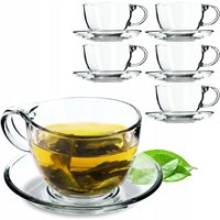 Kadax - Glastasse mit Untersatz, 250ml transparenter Glastasse Set 6er Kadax - Glastasse mit Untersatz, 250ml transparenter Glastasse Set 6er von KADAX