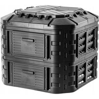 Kadax - Komposter mit Deckel aus Kunststoff, mit Druckknöpfen, 600L von KADAX