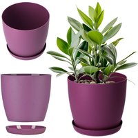 Matte Blumentopf mit Untersetzer, aus Kunststoff, 14 cm, Violett - Kadax Matte Blumentopf mit Untersetzer, aus Kunststoff, 14 cm, Violett - Kadax von KADAX