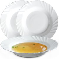Kadax - Tiefer Teller aus gehärtetem Glas, 3er Set, 23 cm, weiß Kadax - Tiefer Teller aus gehärtetem Glas, 3er Set, 23 cm, weiß von KADAX