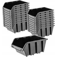 Stapelbox aus pp Kunststoff, 490 x 298 mm, Schwarz, 20 Stück - Kadax von KADAX