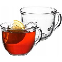 Teegläser mit Henkel, 480 ml Glastassen-Set, 2 Stück - Kadax von KADAX