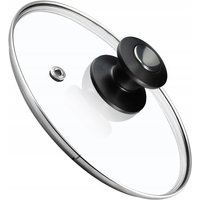 Kadax - Topfdeckel, Universaldeckel aus Glas mit Schwarz und Silber Griff, 18 cm von KADAX