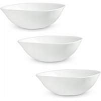 Weiße Glasschale, Salatschale, Set Schale, eckige, weiße, 17cm, 3x - Kadax von KADAX