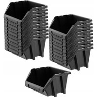 Werkstatt-Stapelkiste, Lagerboxen (Schwarz, 20er Set - 214x198mm) - Kadax von KADAX