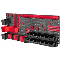 Werkstattregal, aus Kunststoff, 116x39 cm, Schwarz und Rot, 45 Stück - Kadax von KADAX