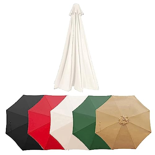 KADEUX Außentisch Regenschirm Baldachin, 300cm Regenschirm Ersatzdach, Ersatz Baldachin Abdeckung Für 6/8 Rippen Sonnenschirm Ampelschirm (Color : Beige, Size : 300cm/6-ribs) von KADEUX