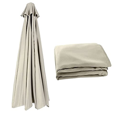 KADEUX Terrassenschirm Ersatzabdeckung 3M, Sonnenschirm Ersatz Baldachin Abdeckung Für 6/8 Rippen Sonnenschirm, Ampelschirm Baldachin 270cm/300cm (Color : Beige, Size : 2.7m/8-ribs) von KADEUX