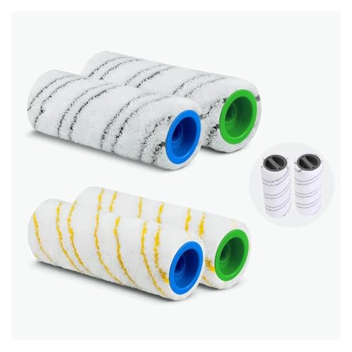 Rollenbürsten-Set, Kompatibel Mit Kärcher, FC7 FC5 FC3D FC3 Akku-Hartbodenreiniger, Mehrflächenrolle, Rollenbürsten-Set(Yellow-Gray-4pcs) von KADILRTV