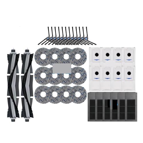 Roller Hauptseitenbürste Filter Mopp Tuch Staubbeutel Teile, Kompatibel For Ecovacs, Deebot X2 Omni / X2 Pro / X2 Roboter Staubsauger Zubehör(0719X228) von KADILRTV