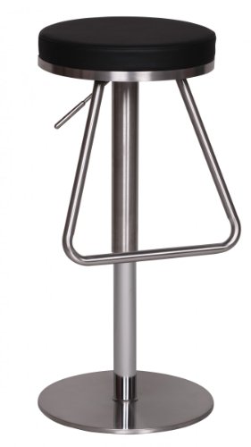 Barhocker WL1.291 Schwarz Edelstahl höhenverstellbare Sitzfläche 54-79cm | Design Barstuhl mit Rückenlehne | Bistrohocker Barsitz Gepolstert | Thekenhocker 360° Barhocker WL1.291 Schwarz Edelstahl höhenverstellbare Sitzfläche 54-79cm | Design Barstuhl mit Rückenlehne | Bistrohocker Barsitz Gepolstert | Thekenhocker 360° von KADIMA DESIGN