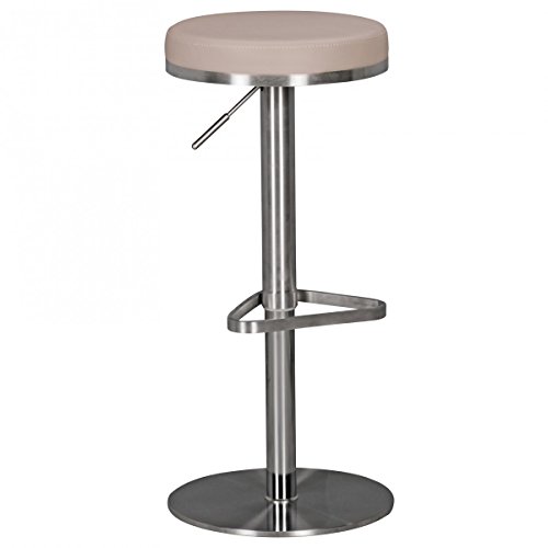 Barhocker WL1.942 Taube Edelstahl höhenverstellbare Sitzhöhe 57-82 cm | Barstuhl Modern 360° Drehbar | Tresenhocker mit Standfuß | Design Bistrohocker Hoch | von KADIMA DESIGN