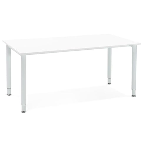 Bürotisch Weiß 160x80cm Groß | Schreibtisch Für Home-Office Mit Metallgestell | Computertisch Modern Für Arbeitszimmer | Arbeitstisch Mit Großer Arbeitsfläche | Für Professionelles Arbeiten | LUMIRA von KADIMA DESIGN