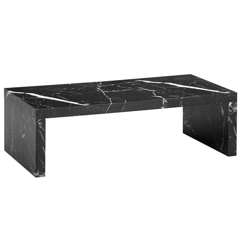 Couchtisch 110x55x35 cm Schwarz Sofatisch in Marmor-Optik Zeitlos | Design Wohnzimmertisch Rechteckig | Loungetisch Schlicht | Kaffeetisch Groß von KADIMA DESIGN