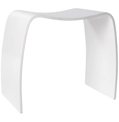 KADIMA DESIGN ARAGA Niedriger Hocker Wood Holz Weiß (White) 31 x 47 x 45 von KADIMA DESIGN