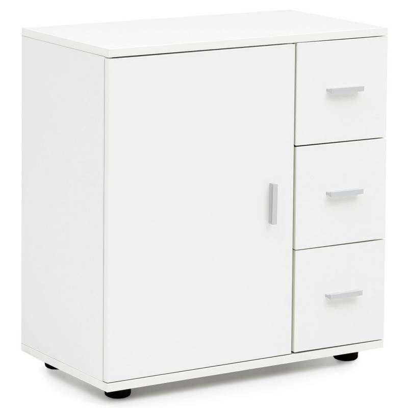 KADIMA DESIGN Badkommode Badezimmerschrank, hoher Stauraum, mattes Weiß, elegante Griffe von KADIMA DESIGN