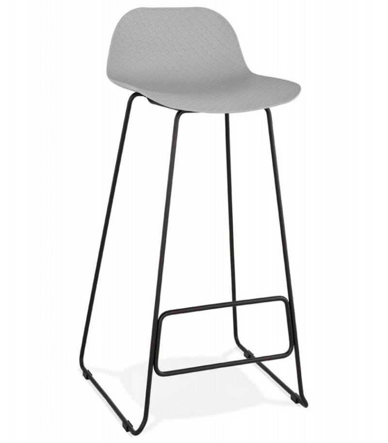 KADIMA DESIGN Barhocker Barhocker Sitz 75 cm Metall Kunststoff Industrie Stil (Barstuhl Polypropylen für Thekenhöhe 100-115 cm BABYLOS Kollektion), Industrie Barhocker mit Muster Verzierung 50x53x95 cm Dunkelgrau von KADIMA DESIGN