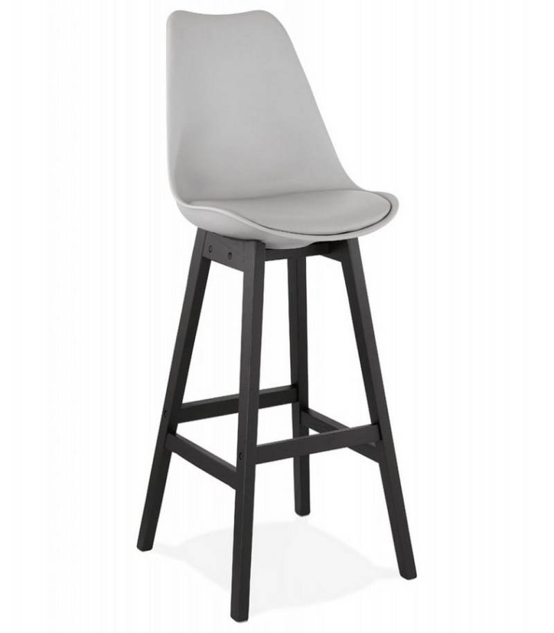 KADIMA DESIGN Barhocker Barhocker aus Holz und Kunststoff mit Hoher Rückenlehne Modern (Thekenstuhl in Dunkelgrau Sitzhöhe 75 cm), Designer Sitzhocker mit Gepolsterter Sitzfläche 48x56x114 cm von KADIMA DESIGN