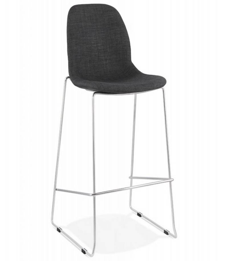 KADIMA DESIGN Barhocker Barhocker mit Stoffsitz Dunkelgrau Moderner Stil (Skandinavischer Sitzhocker mit Polsterung FAKIR Kollektion), Stapelbarer Metall Barhocker für Küche 75 cm Sitzhöhe 52,5x54x111 cm von KADIMA DESIGN