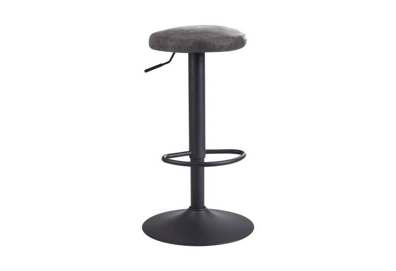 KADIMA DESIGN Barhocker Barhocker Grau Wildlederoptik Hocker ohne Lehne 58 - 79 cm (Design Barstuhl Tresenhocker Drehbar Bistrohocker), Küchenhocker Stoff / Metall 100kg von KADIMA DESIGN