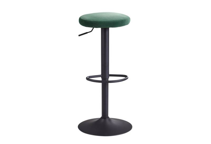KADIMA DESIGN Barhocker Barhocker Samt Grün Hocker ohne Lehne 58 - 79 cm (Design Barstuhl Tresenhocker Drehbar Bistrohocker), Küchenhocker Stoff / Metall 100kg von KADIMA DESIGN