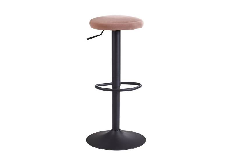 KADIMA DESIGN Barhocker Barhocker Samt Rosa Hocker ohne Lehne 58 - 79 cm (Design Barstuhl Tresenhocker Drehbar Bistrohocker), Küchenhocker Stoff / Metall 100kg von KADIMA DESIGN