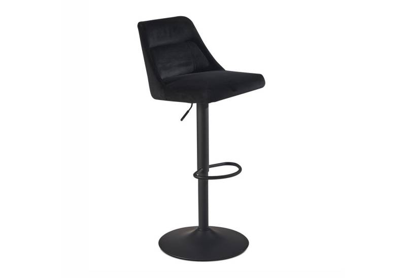 KADIMA DESIGN Barhocker Barhocker Samt Schwarz Hocker mit Lehne 86 - 106 cm, Küchenhocker (Metall-Trompetenfuß, Bistrohocker Gepolstert), Höhenverstellbar Modern 100 kg, Design Barstuhl Tresenhocker mit von KADIMA DESIGN