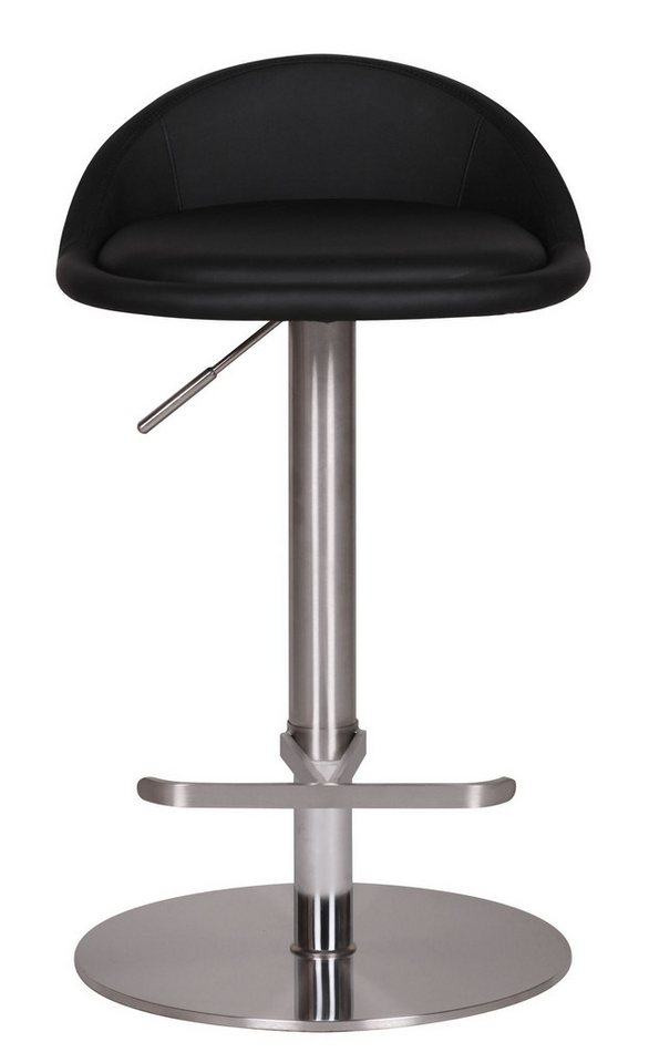 KADIMA DESIGN Barhocker Barhocker WL1.281 Schwarz Edelstahl höhenverstellbare Sitzhöhe 54-79 (Thekenhocker 360° Drehbar, Tresenstuhl Modern), cm, Design Barstuhl mit Rückenlehne, Bistrohocker Barsitz Gepolstert von KADIMA DESIGN