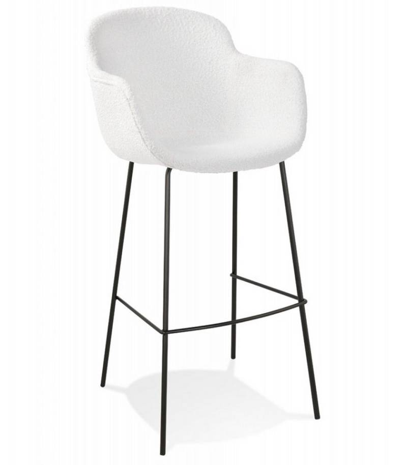 KADIMA DESIGN Barhocker Barhocker CADRIX Weiß mit Schlingenstoff Modern Minimalistisch (Designer Küchenhocker mit Metallfuß Sitzhöhe 75 cm), Eleganter Barstuhl mit gepolstertem Sitz 59x54x107,5 cm von KADIMA DESIGN