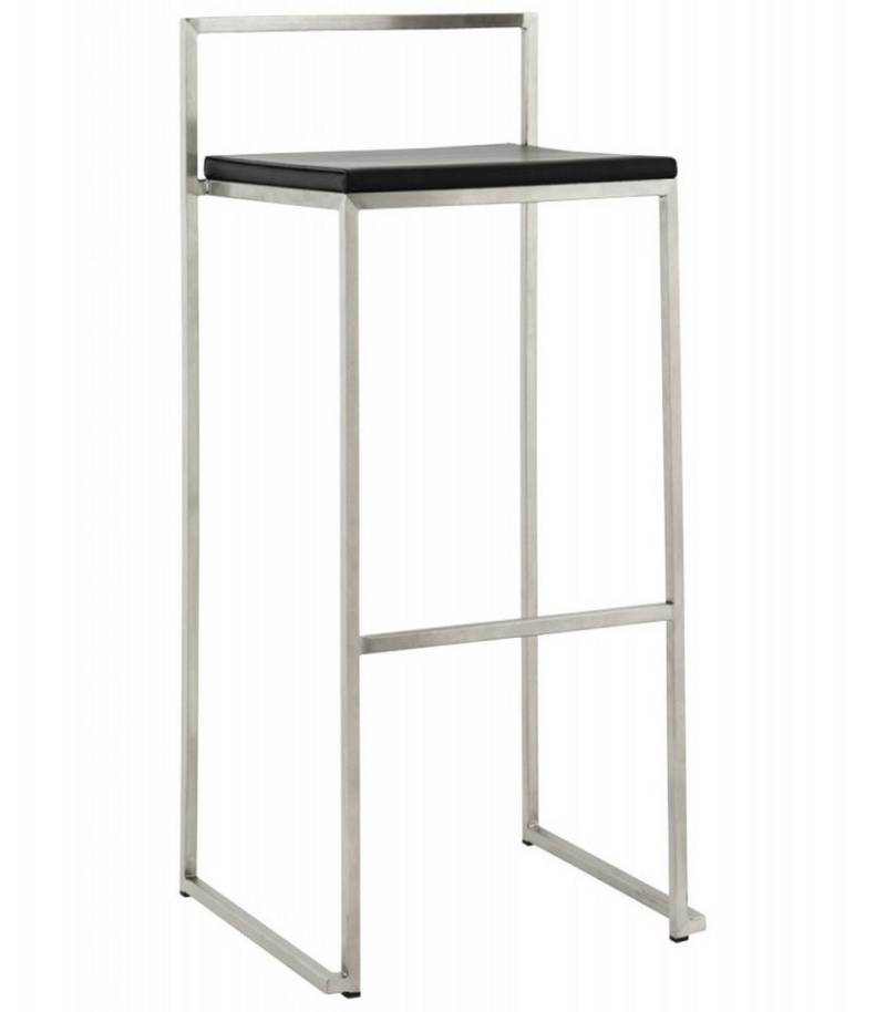 KADIMA DESIGN Barhocker Barhocker Schwarz Synthetikleder Designer Stehtisch Stuhl (45x41x87 cm, Sitzhöhe 74 cm DISKO Kollektion), Stapelbarer Küchenhocker mit gepolstertem Sitz Industriell Modern von KADIMA DESIGN