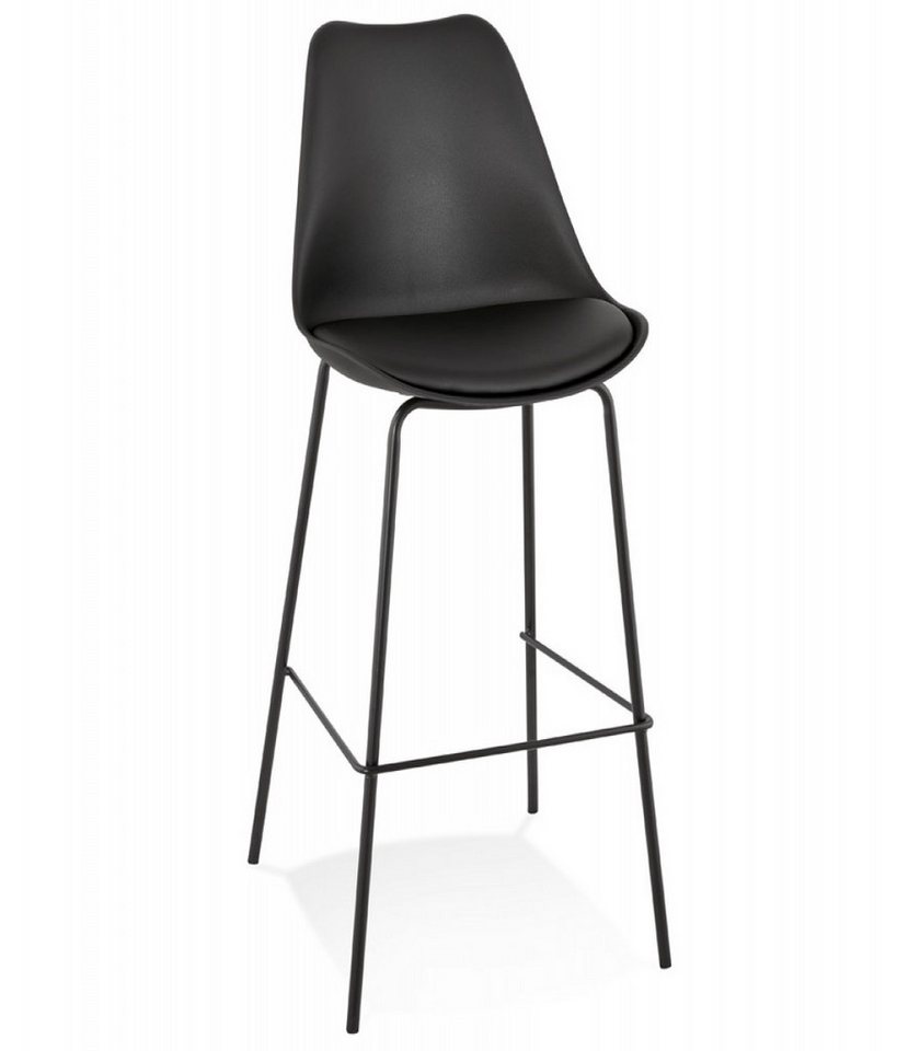 KADIMA DESIGN Barhocker Barhocker Metall Kunststoff 75cm Sitzhöhe Schwarz Zeitlos (Eleganter Küchenhocker mit gepolsterter Sitzfläche LEMON Kollektion), Moderner Designer Hochstuhl mit Fußstütze 49x45x115 cm Maße von KADIMA DESIGN