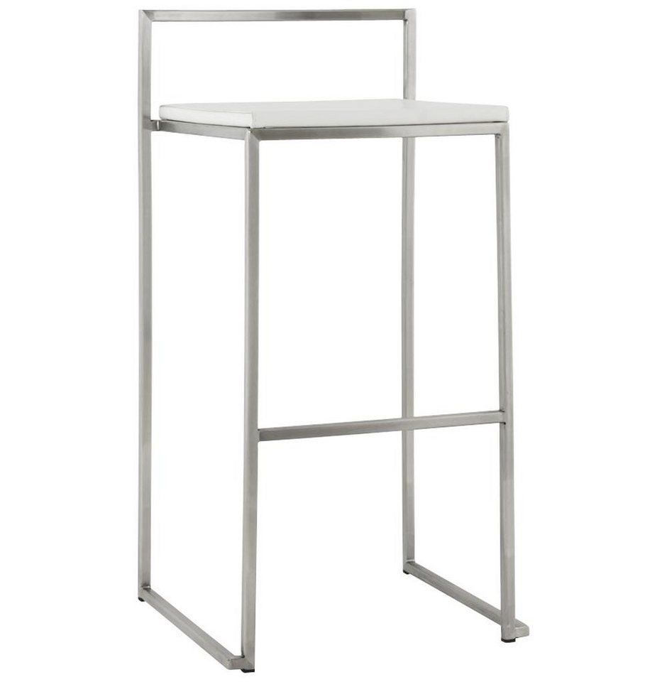 KADIMA DESIGN Barhocker Edelstahlgestell, Kunstleder Tresenhocker, Sitzhocker Sitzhöhe 74 cm, Stapelbar, Rückenlehne, Fußstütze von KADIMA DESIGN