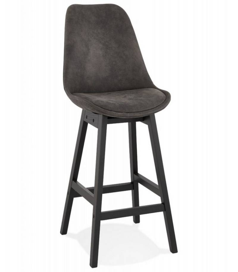 KADIMA DESIGN Barhocker Holz Snackhocker mit Rückenlehne aus Mikrofaser Skandinavischer Stil (Barhocker mit Stoffbezug Aspen Mini Kollektion), Küchenhocker mit hoher Lehne 48x56x103 cm von KADIMA DESIGN