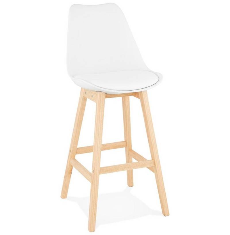 KADIMA DESIGN Barhocker Kunstleder-Sitzhocker, Eichenholzbeine, Küchenstuhl mit 75 cm Sotzhöhe, Ergonomische Rückenlehne aus Kunststoff, breite Sitzfläche, Fußstütze von KADIMA DESIGN