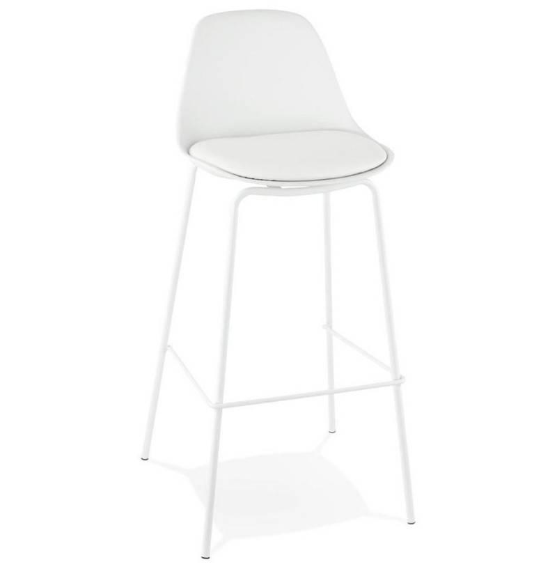 KADIMA DESIGN Barhocker Kunststoffsitz Tresenhocker, Metallgestell, Sitzhocker mit lehne 75 cm, Fußstütze, Bodenschutz, gepolsterte Sitzfläche von KADIMA DESIGN