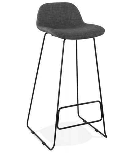 Barhocker aus Metall und Stoff | Industrie Barstuhl mit niedriger Rückenlehne | Küchenstuhl mit Polsterung | Moderner Stil | Sitzhöhe 76 cm Sitztiefe 38 cm Belastbar bis 120 kg | Moskow Kollektion von KADIMA DESIGN
