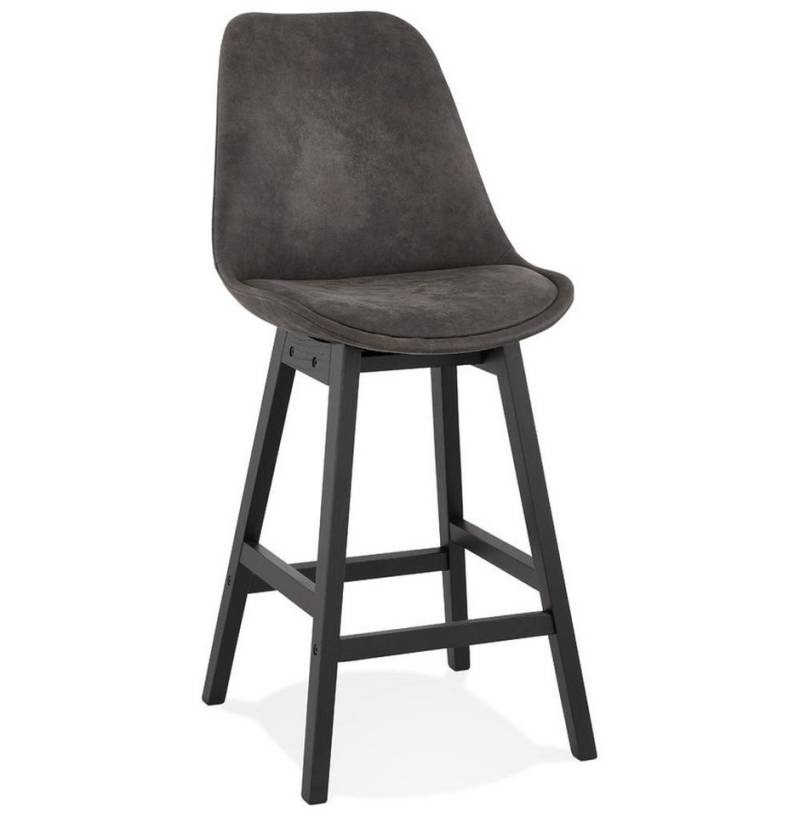 KADIMA DESIGN Barhocker Mikrofaser & Eichenholz, Sitzhöhe 66 cm, für mittelhohe Bars (85-95cm), Gepolsterte Sitzfläche & Rückenlehne, Fußstütze, Bodenschoner von KADIMA DESIGN