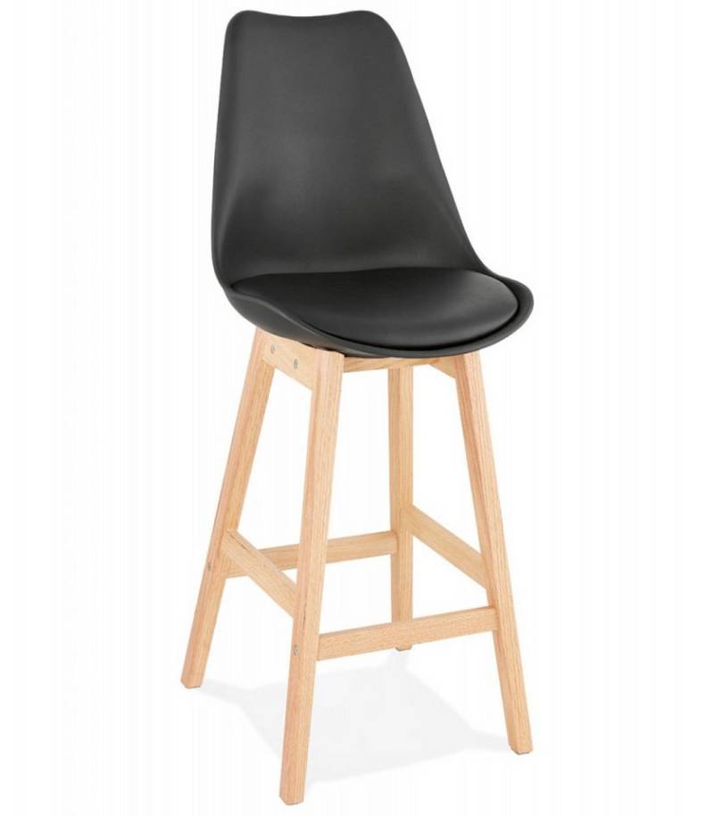 KADIMA DESIGN Barhocker Mittelhoher Holzhocker mit Kunststoffsitz Nordischer Stil (Küchenhocker mit Polsterung Sitzhöhe 65 cm), Barhocker CAMILA MINI Skandinavisches Design 48x56x102 cm von KADIMA DESIGN