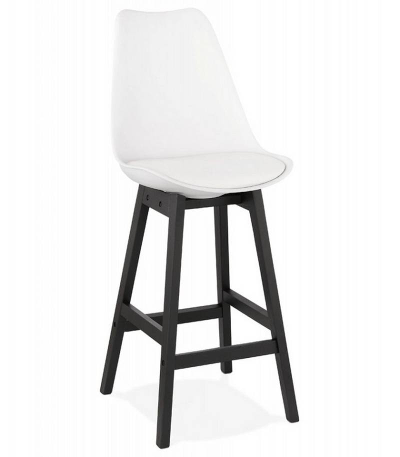 KADIMA DESIGN Barhocker Mittelhoher Snackhocker Holz Plastik Hochstuhl mit Polsterung (48x56x102 cm Sitzhöhe 65 cm Kadima Kollektion), Designer Küchenhocker mit Rückenlehne Modern Eleganter Stil von KADIMA DESIGN