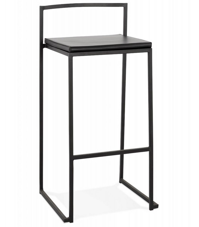 KADIMA DESIGN Barhocker Mittelhoher Snackhocker aus Metall und Kunstleder (Barhocker im Industriestil 43x41x76,5 cm Sitzhöhe 65 cm Casa Mini), Stapelbarer Küchenhocker in Schwarz Minimalistisches Design KADIMA DESIGN Barhocker Mittelhoher Snackhocker aus Metall und Kunstleder (Barhocker im Industriestil 43x41x76,5 cm Sitzhöhe 65 cm Casa Mini), Stapelbarer Küchenhocker in Schwarz Minimalistisches Design von KADIMA DESIGN