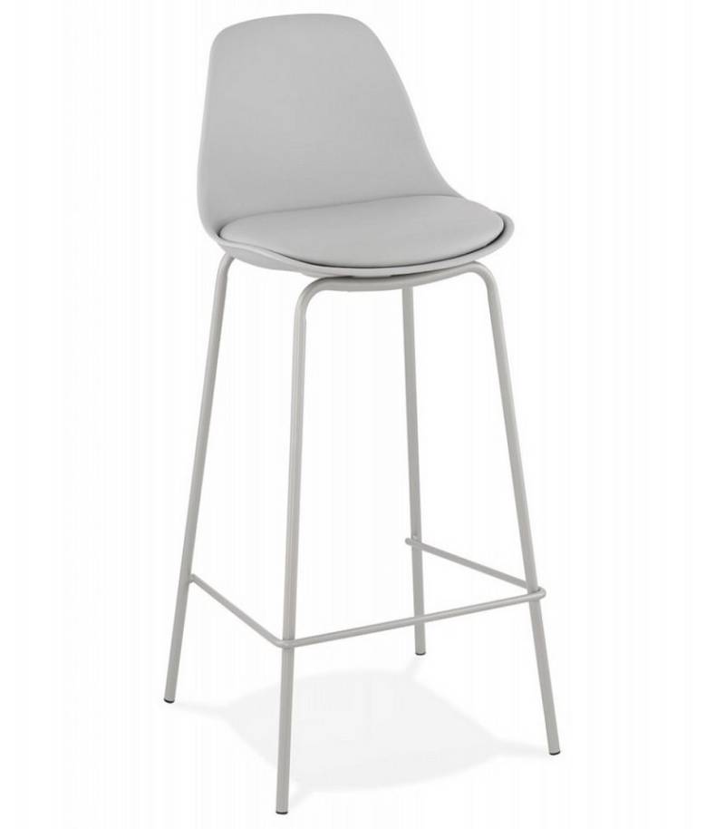 KADIMA DESIGN Barhocker Mittelhoher Snackhocker aus Metall und Kunststoff Industriestil (Barhocker mit halbmondförmiger Sitzfläche COOKIE MINI), Küchenhocker mit Fußstütze für optimalen Komfort 42x41,5x86,5 cm von KADIMA DESIGN
