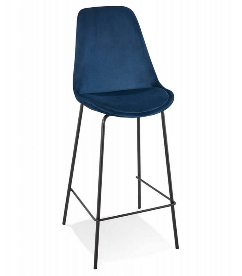 KADIMA DESIGN Barhocker Hochstuhl aus Samt und Metall Industrieller Stil Sitzhöhe 65 cm (Gepolsterter Küchenhocker mit Rückenlehne Spark Mini Kollektion), Mittelhoher Snackhocker für Küche und Bar 49x45x105 cm von KADIMA DESIGN