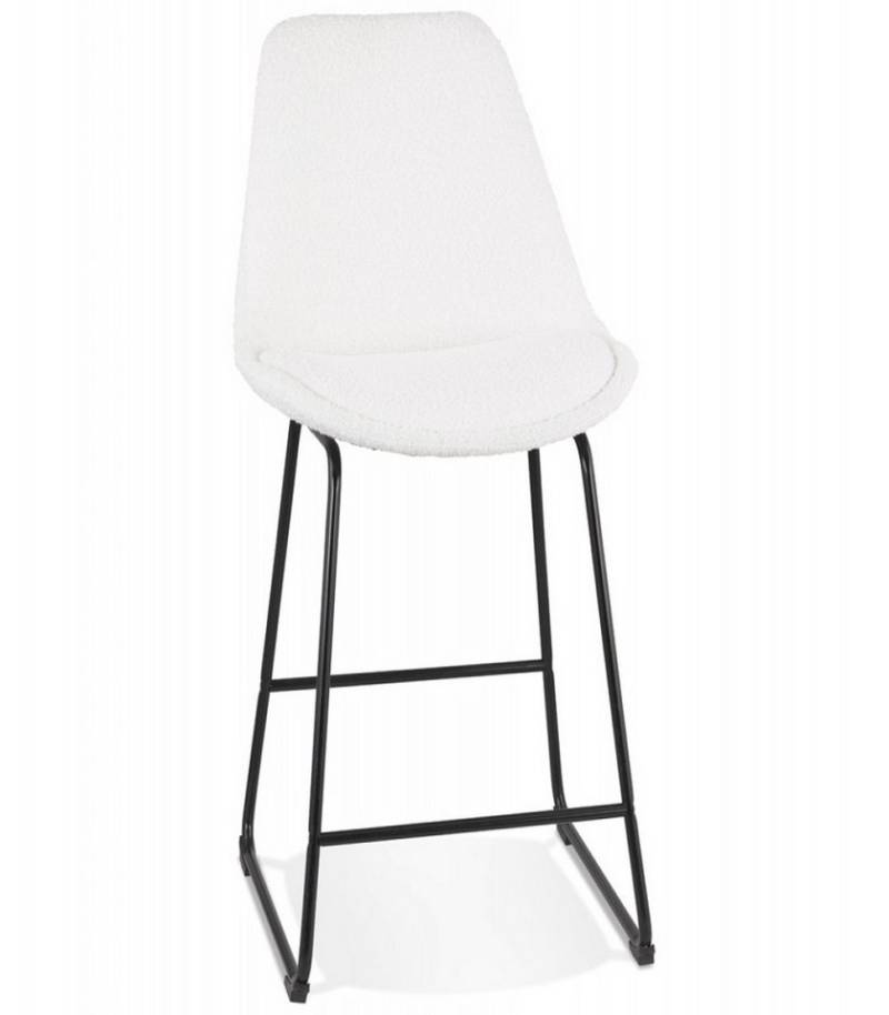 KADIMA DESIGN Barhocker Hochstuhl Küchenhocker aus Metall Textilien Modern Elegant (Snackhocker mit ergonomischer Rückenlehne Kadima Design Kollektion), Barhocker ALICE MINI mit Fußstütze 48x55x109 cm von KADIMA DESIGN